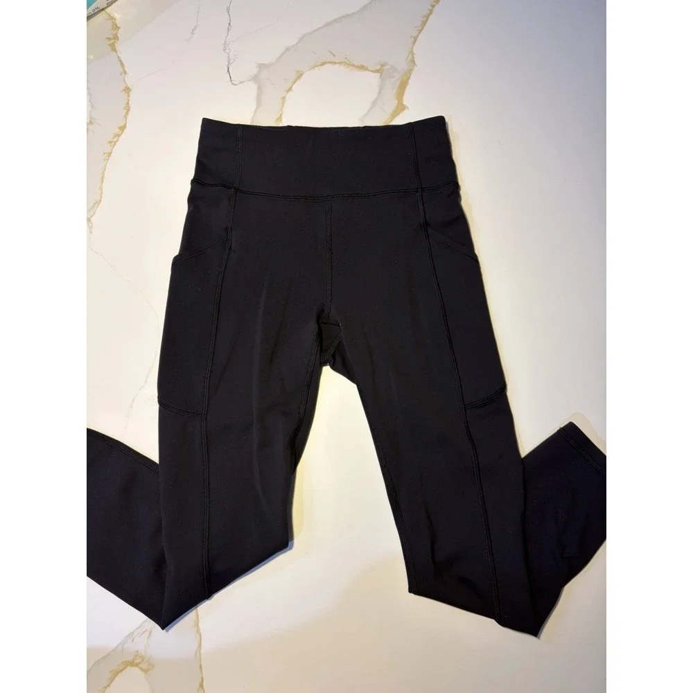 Lululemon Black High Rise Pocket Leggings Women's Size 4 Athletic Yoga Pants